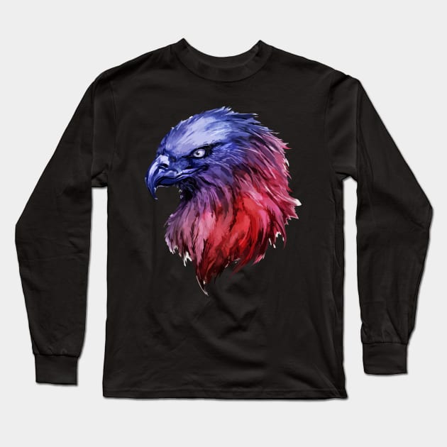 Head Eagle Art Long Sleeve T-Shirt by Pixel Poetry